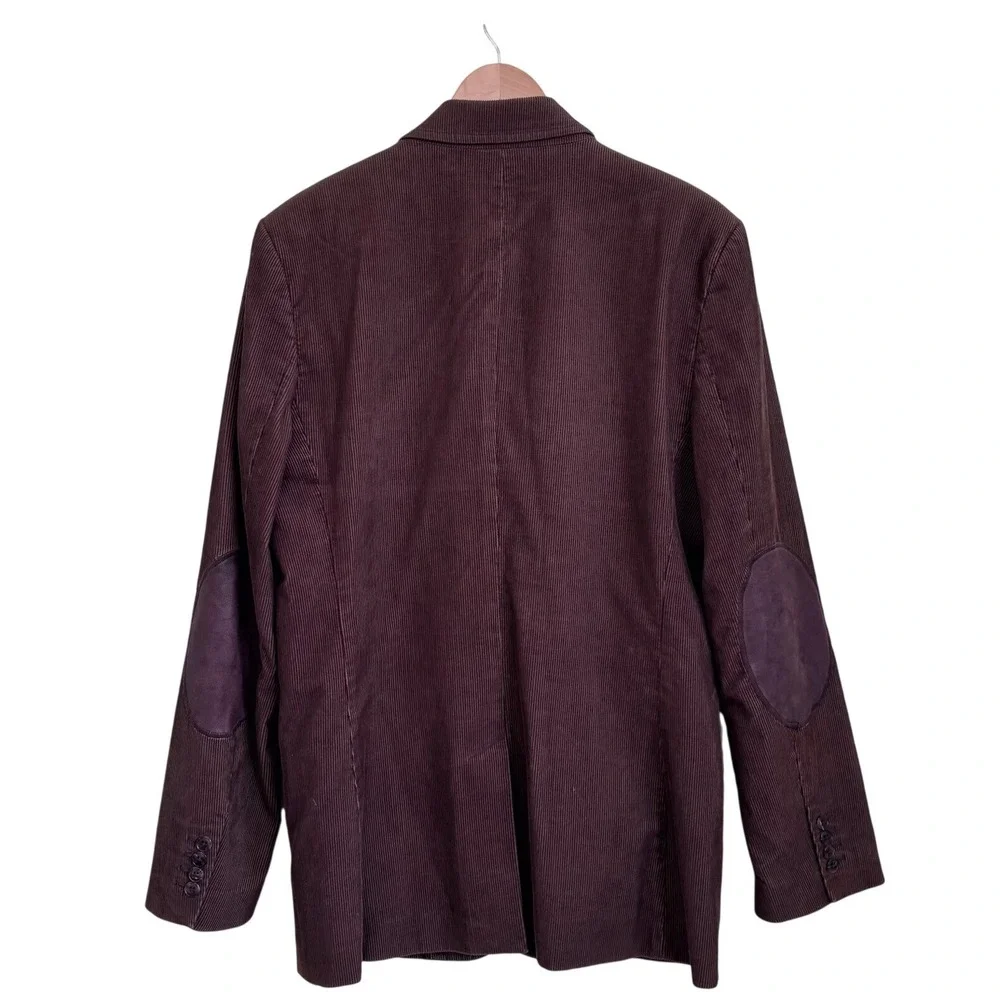 Juicy Couture Mens Vintage Corduroy Blazer Jacket Size 42 Brown Elbow Patches
